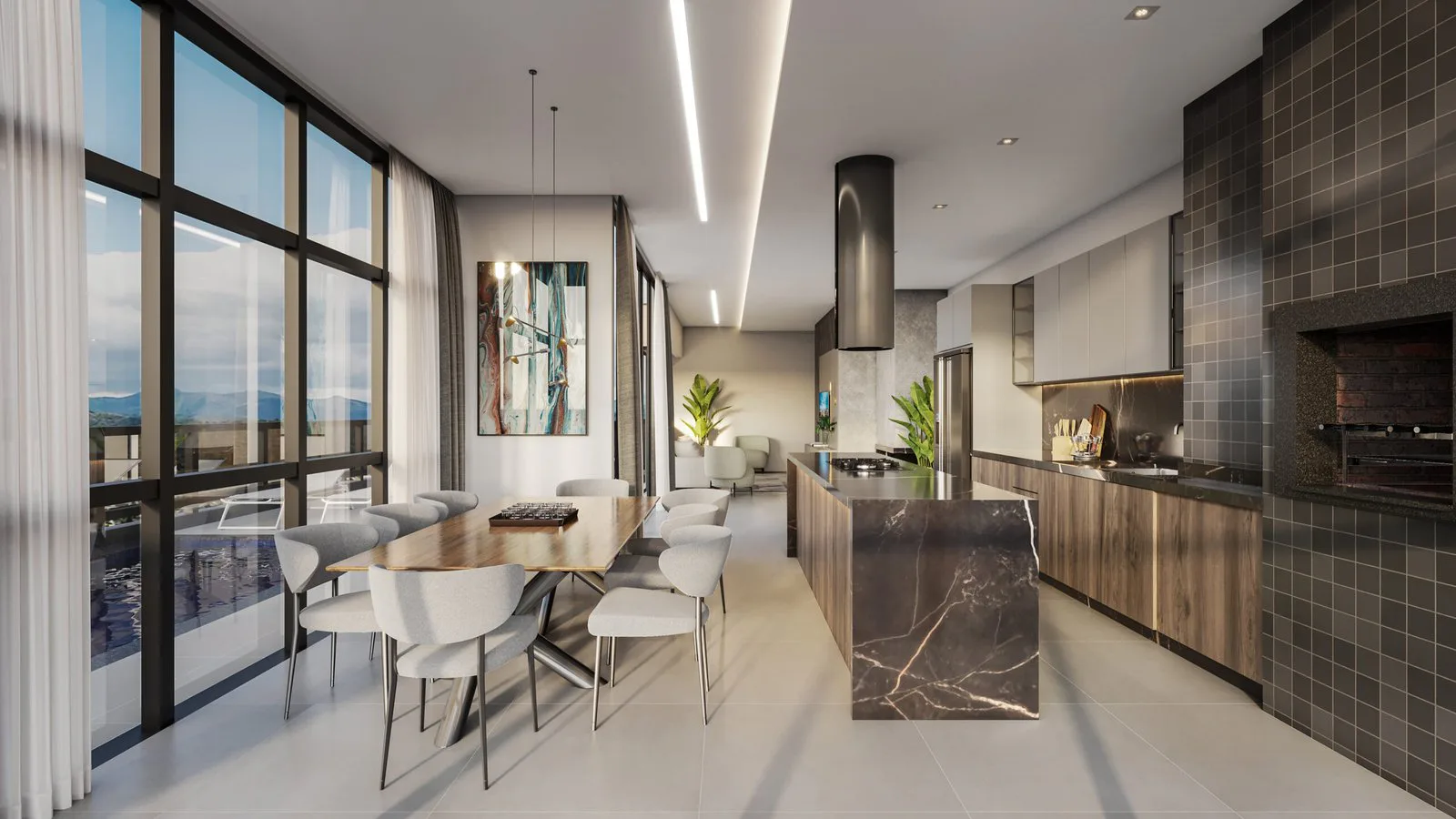 Aura Residence — Living Cobertura