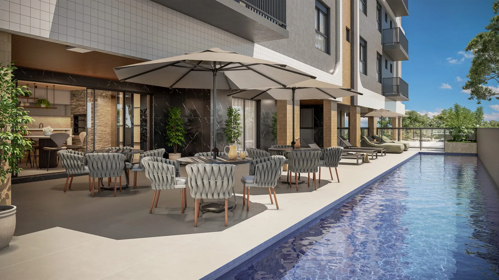 Aura Residence · Terraço e piscina
