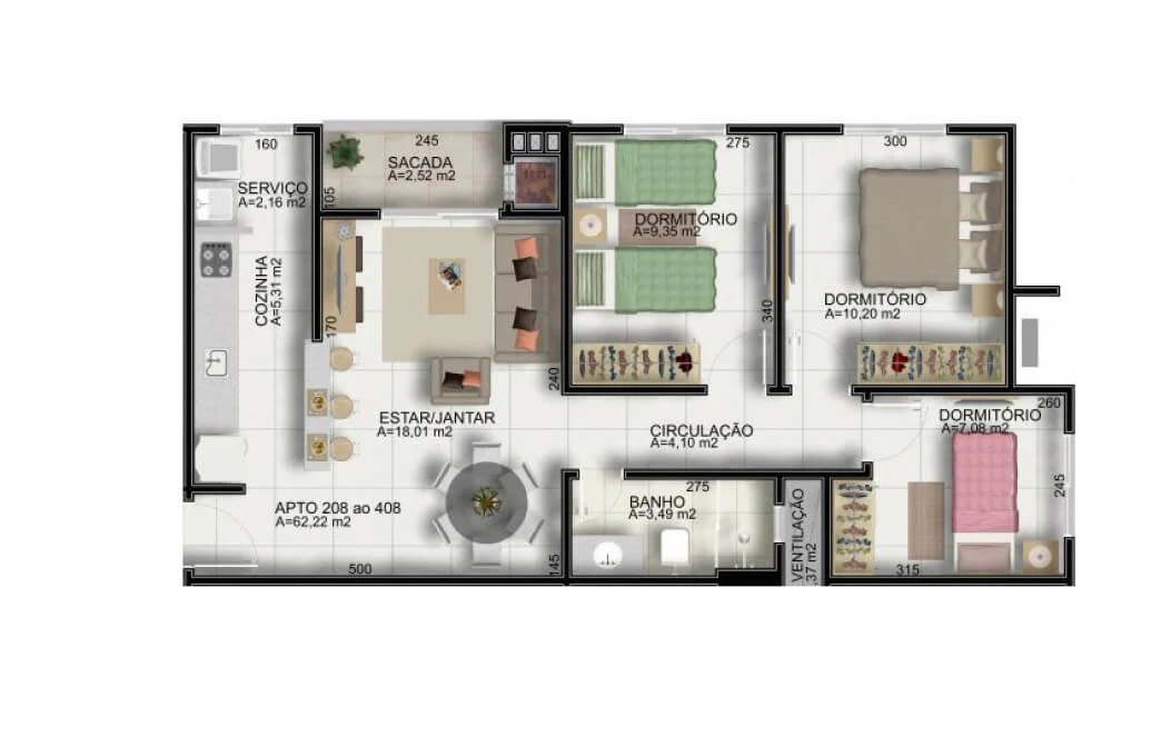Jardim América — planta Apto 1
