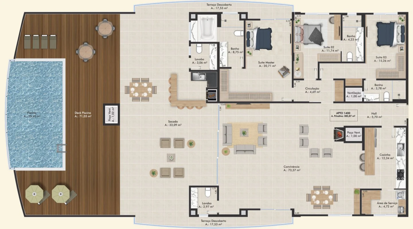 L’Essence Home Club — planta Cobertura 1